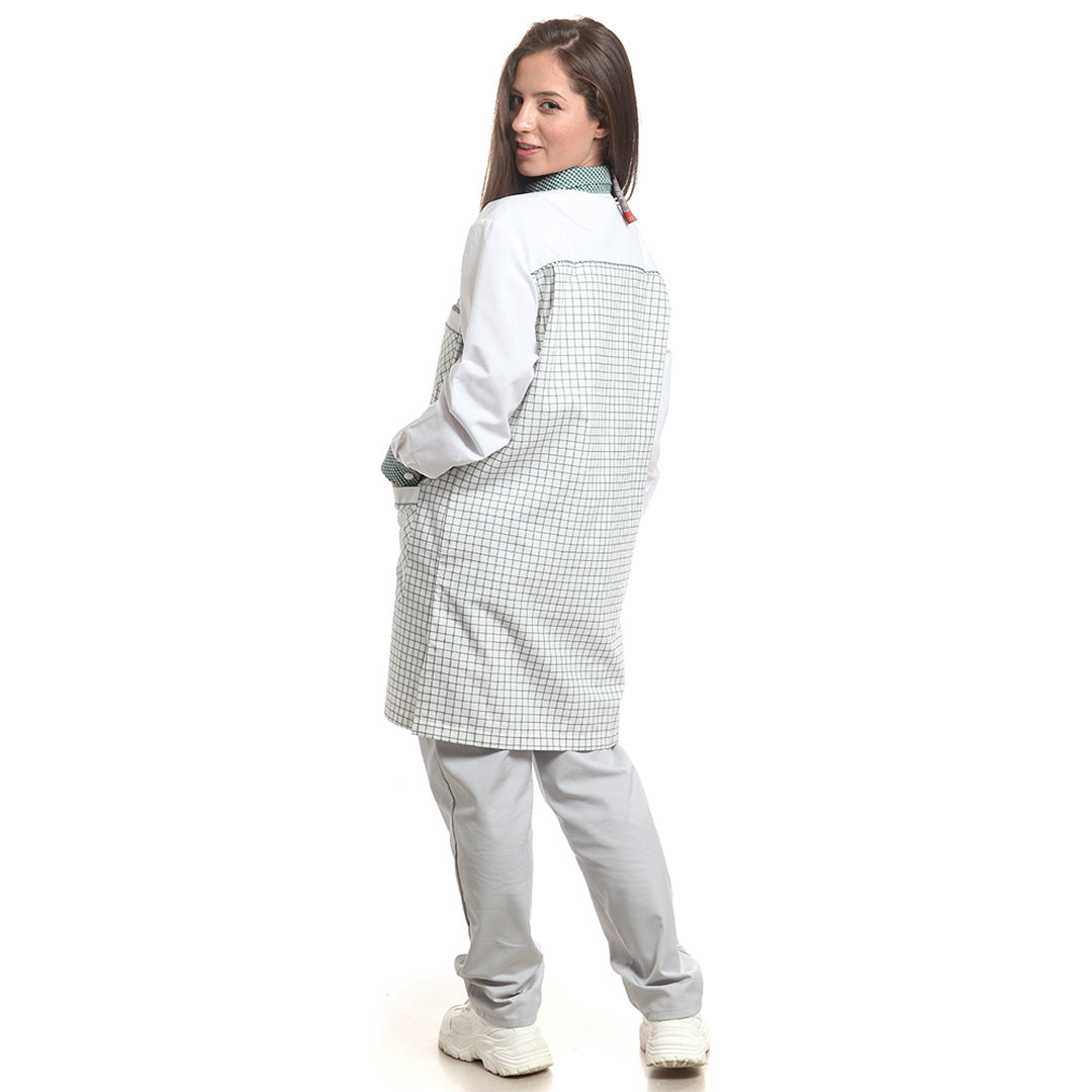 Престилка, 50073 GREEN CHECK, от WEITBLICK, дълъг ръкав | РАБОТНИ ОБЛЕКЛА от Mtex Professional