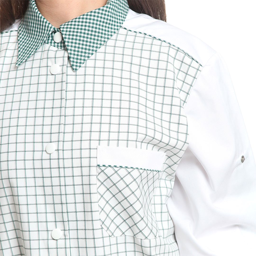 Престилка, 50073 GREEN CHECK, от WEITBLICK, дълъг ръкав | РАБОТНИ ОБЛЕКЛА от Mtex Professional
