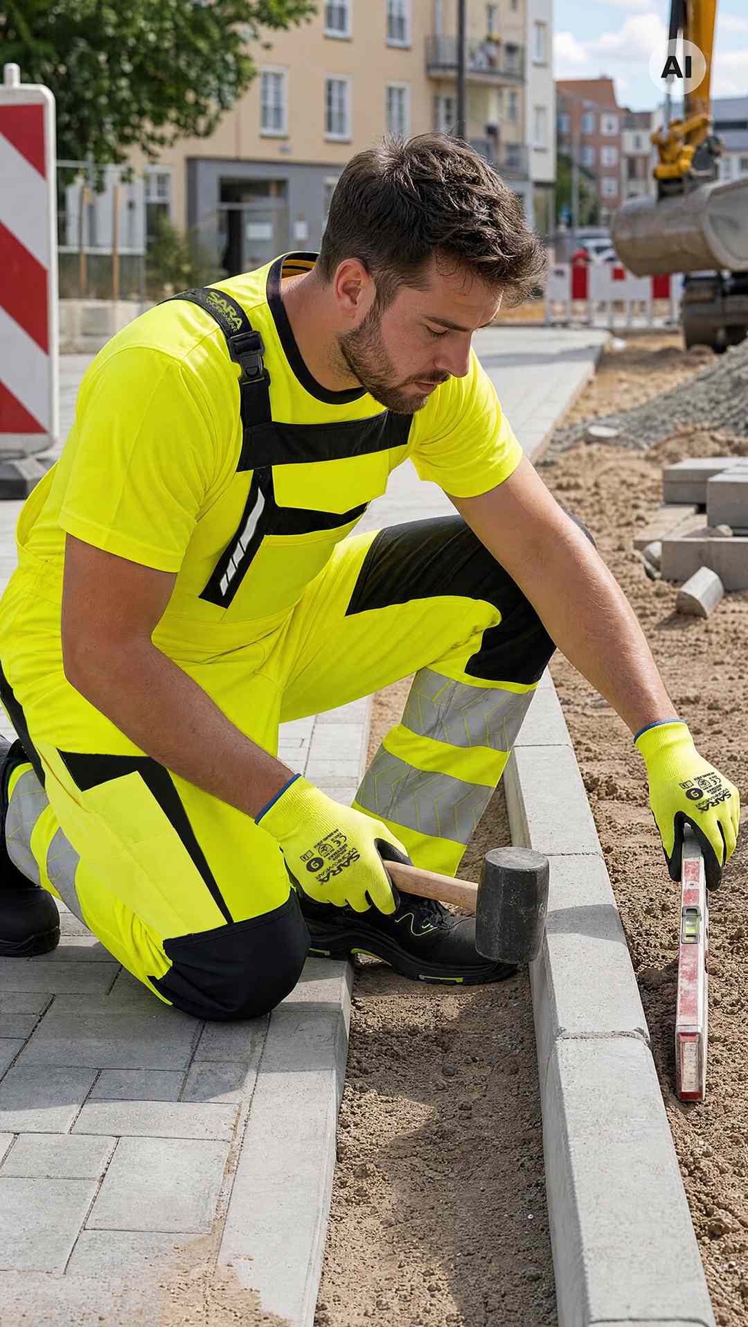 Полугащеризон HI-VIS DROGOWIEC COMFORT YELLOW