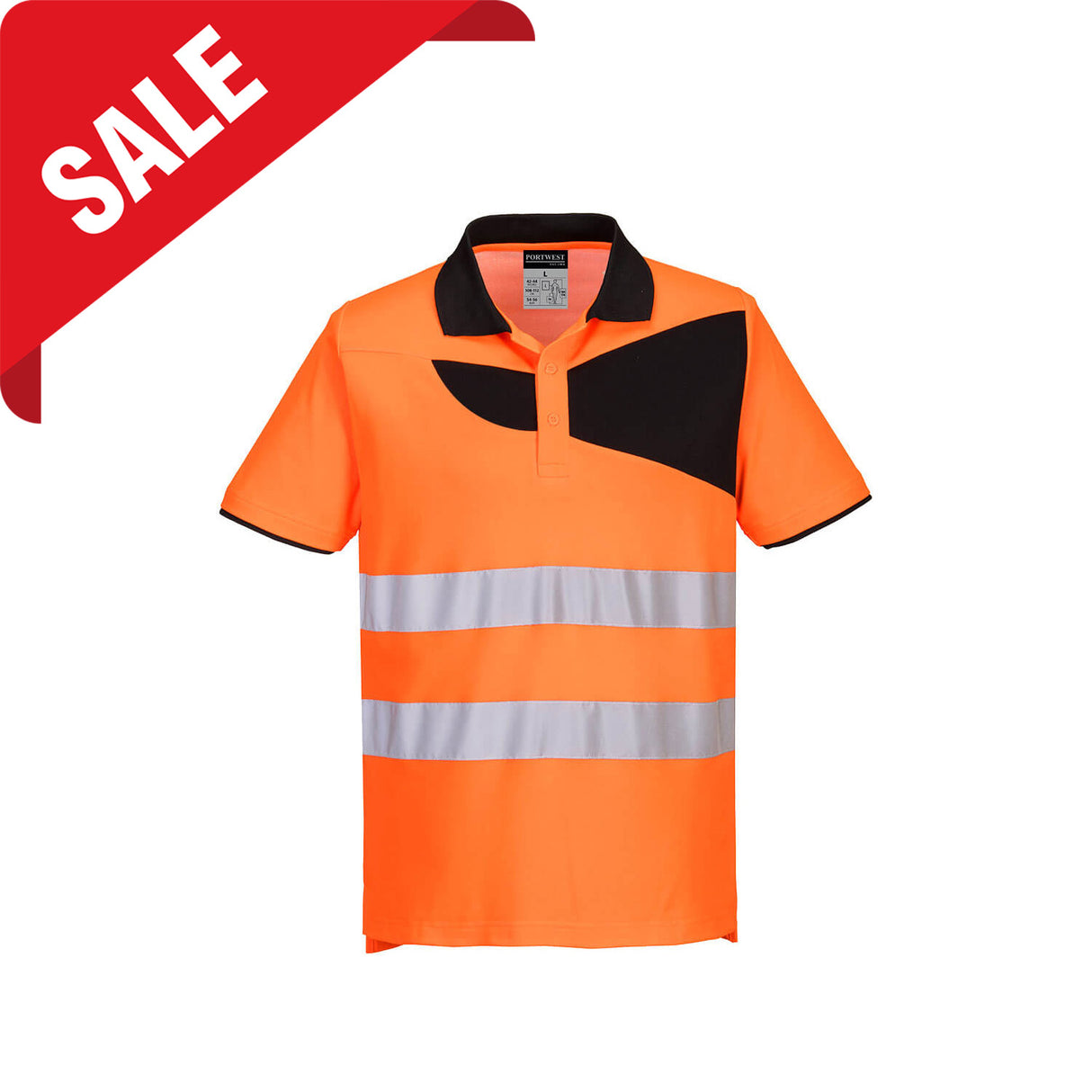 Блуза пике PW212 ORANGE/BLACK PW3 HI VIS