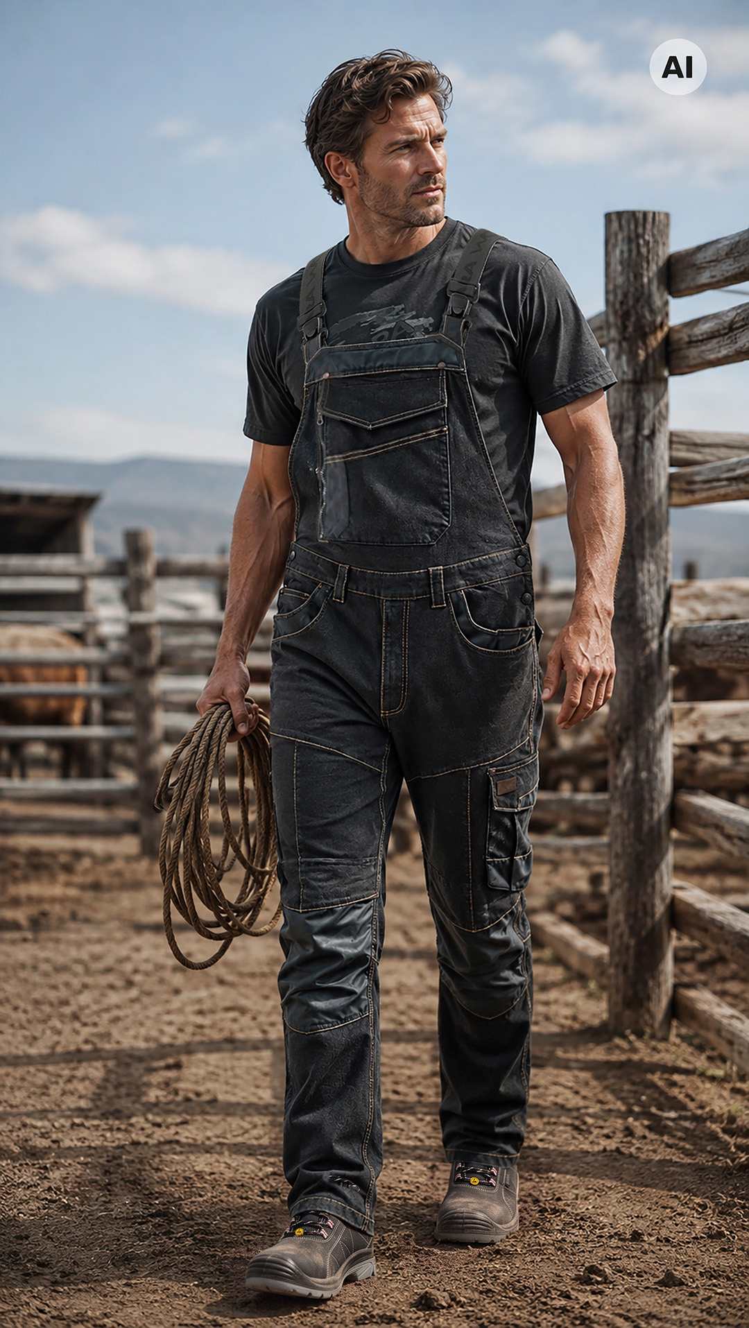 Полугащеризон RODEO JEANS BLACK