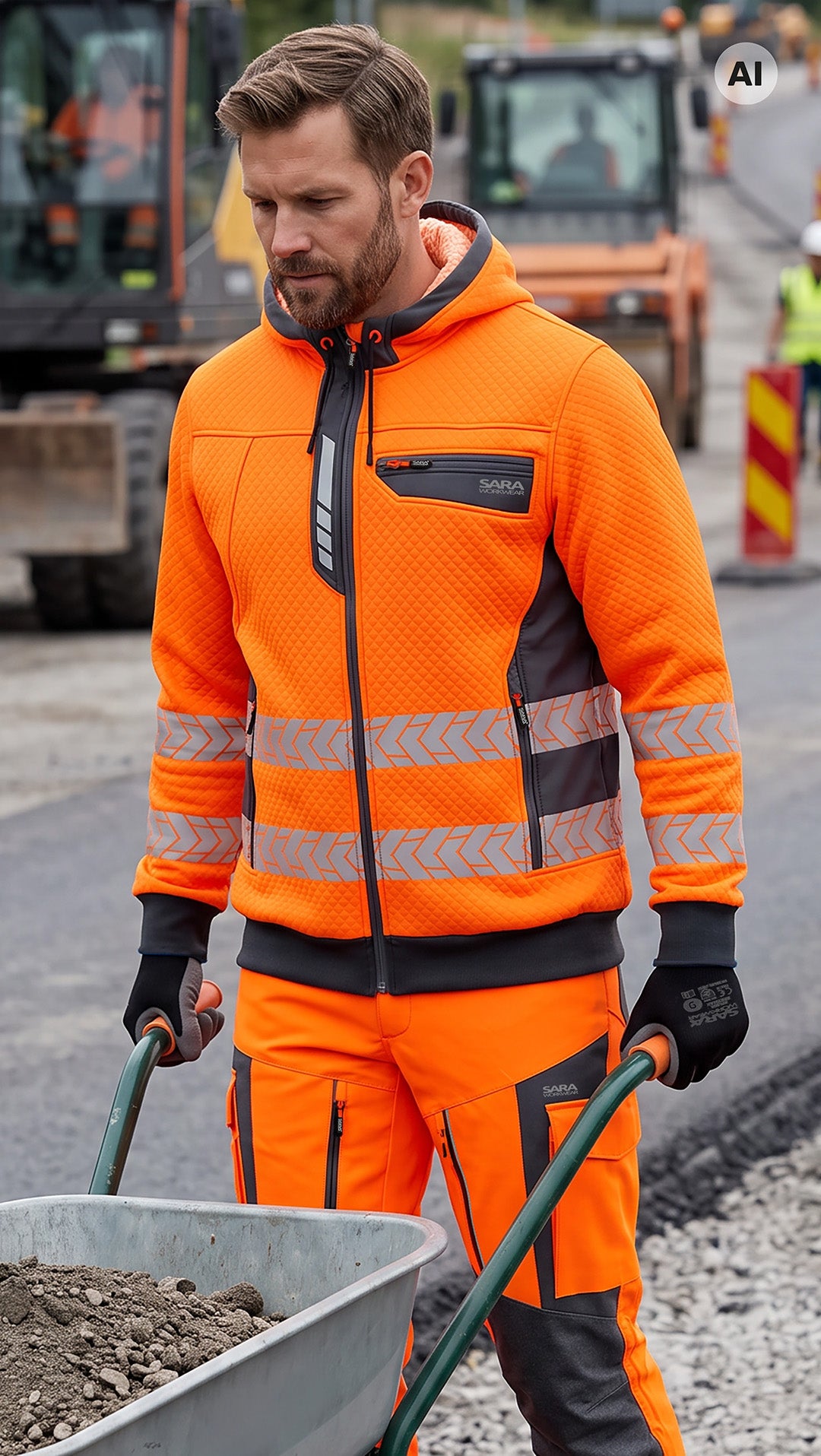 Суитчър с цип HI-VIS DROGOWIEC COMFORT ORANGE