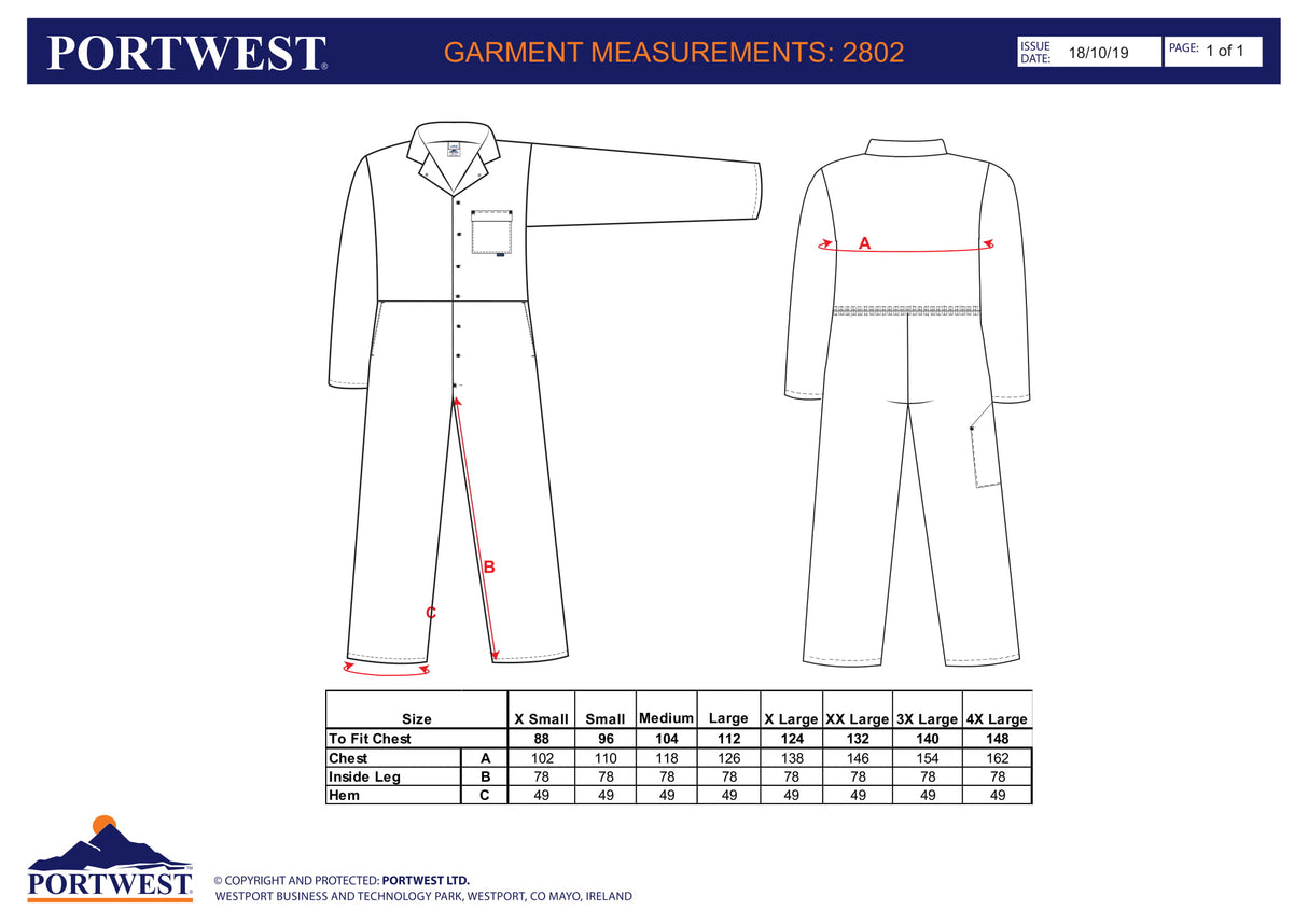 Гащеризон 2802 WHR от PORTWEST | Работно облекло