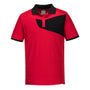 Блуза пике PW210 RED/BLACK PW3, с къси ръкави
