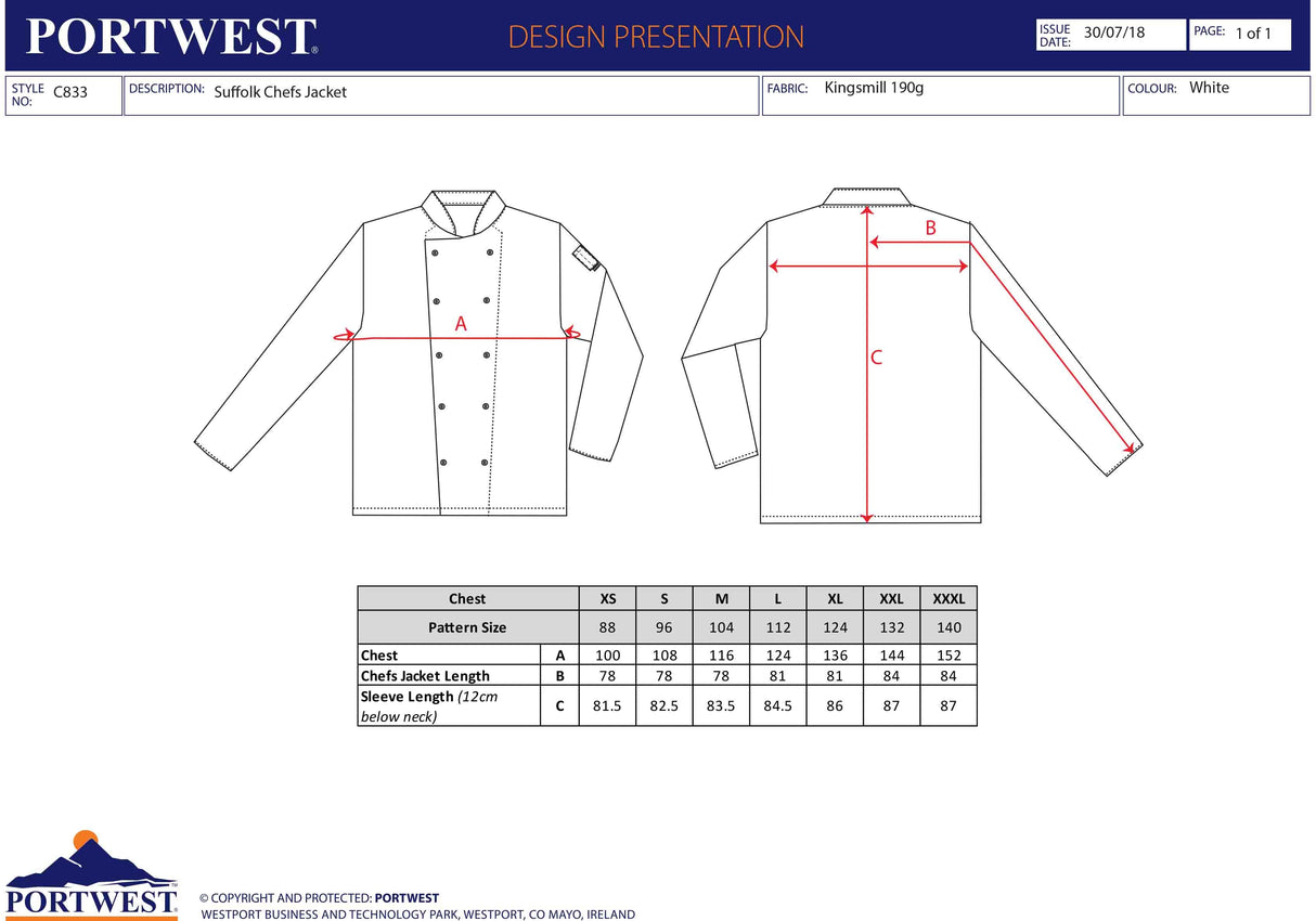 Унисекс яке, C833 BKR SUFFOLK, от PORTWEST | РАБОТНИ ОБЛЕКЛА