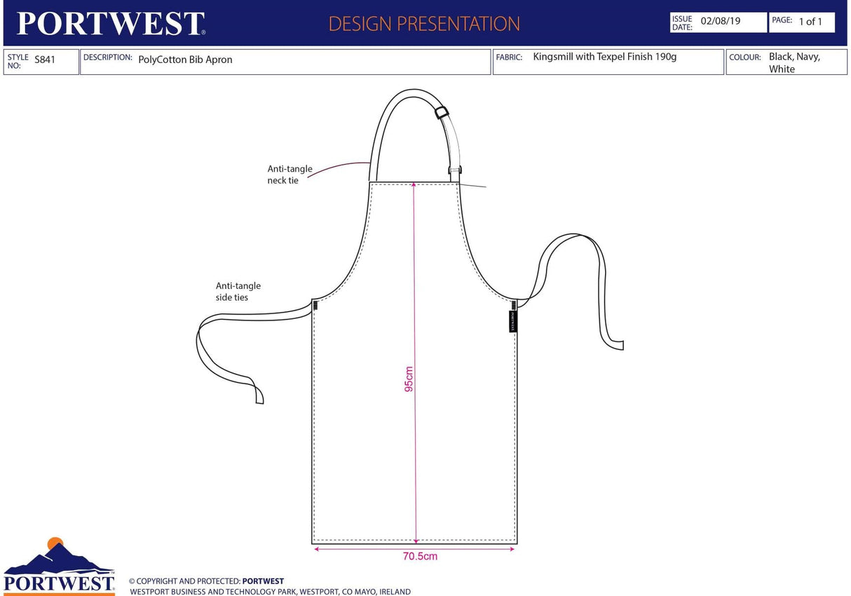 Престилка, S841 NAR, от PORTWEST | РАБОТНИ ОБЛЕКЛА от Mtex Professional