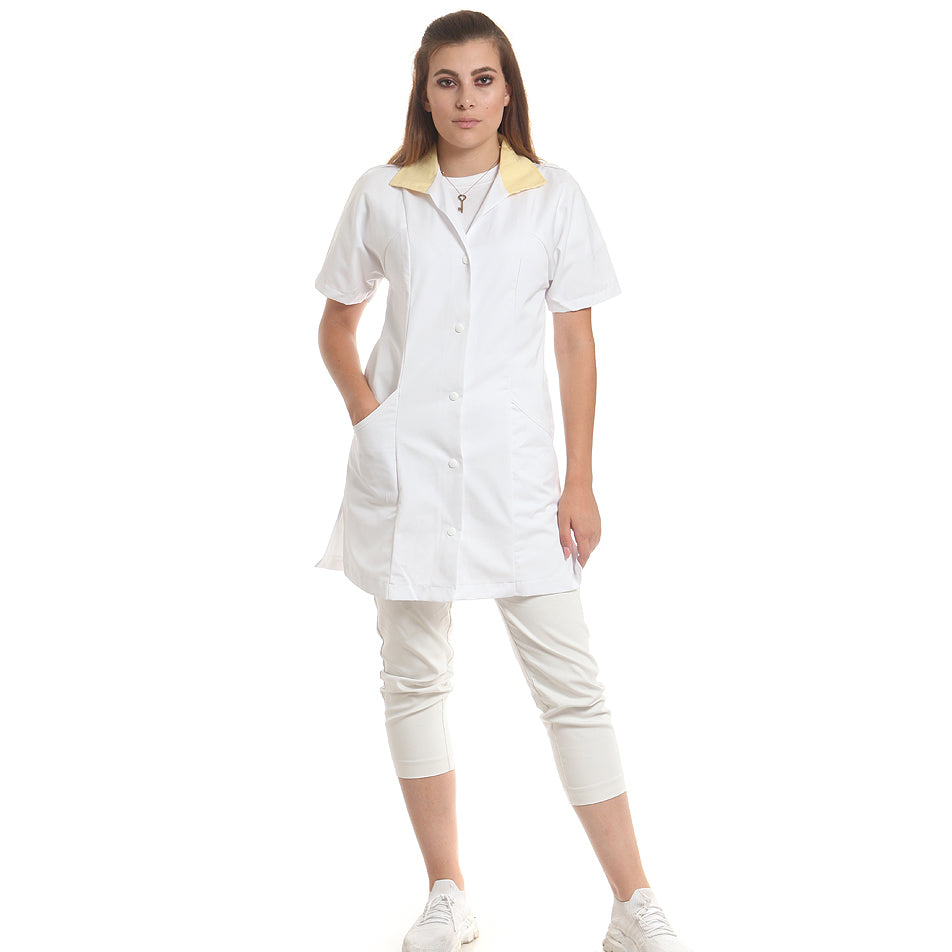 Престилка, 52257 WHITE-VANILLA, от WEITBLICK, къс ръкав | РАБОТНИ ОБЛЕКЛА от Mtex Professional