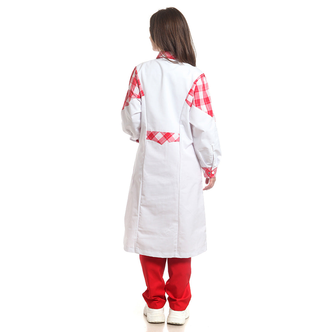 Дамска манта, 51975 RED CHECK, от WEITBLICK, дълъг ръкав | РАБОТНИ ОБЛЕКЛА от Mtex Professional