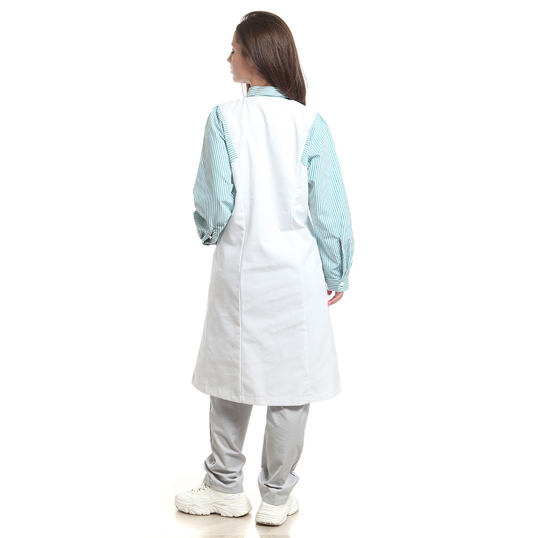 Дамска манта, 51953 GREEN STRIPES, от WEITBLICK, дълъг ръкав | РАБОТНИ ОБЛЕКЛА от Mtex Professional