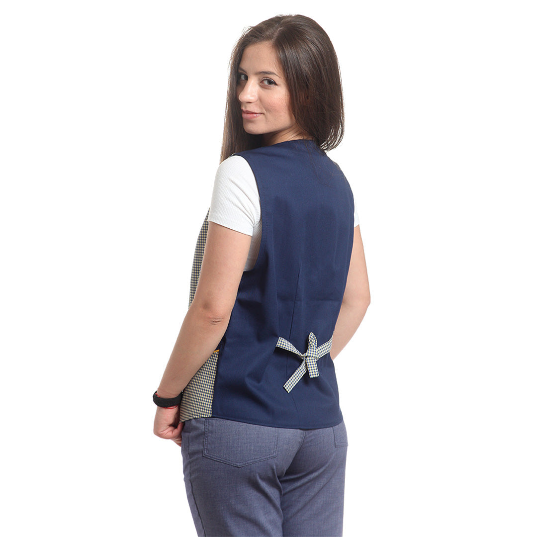 Елек, 14034 NAVY-YELLOW SMALL CHECK, от WEITBLICK | РАБОТНИ ОБЛЕКЛА от Mtex Professional