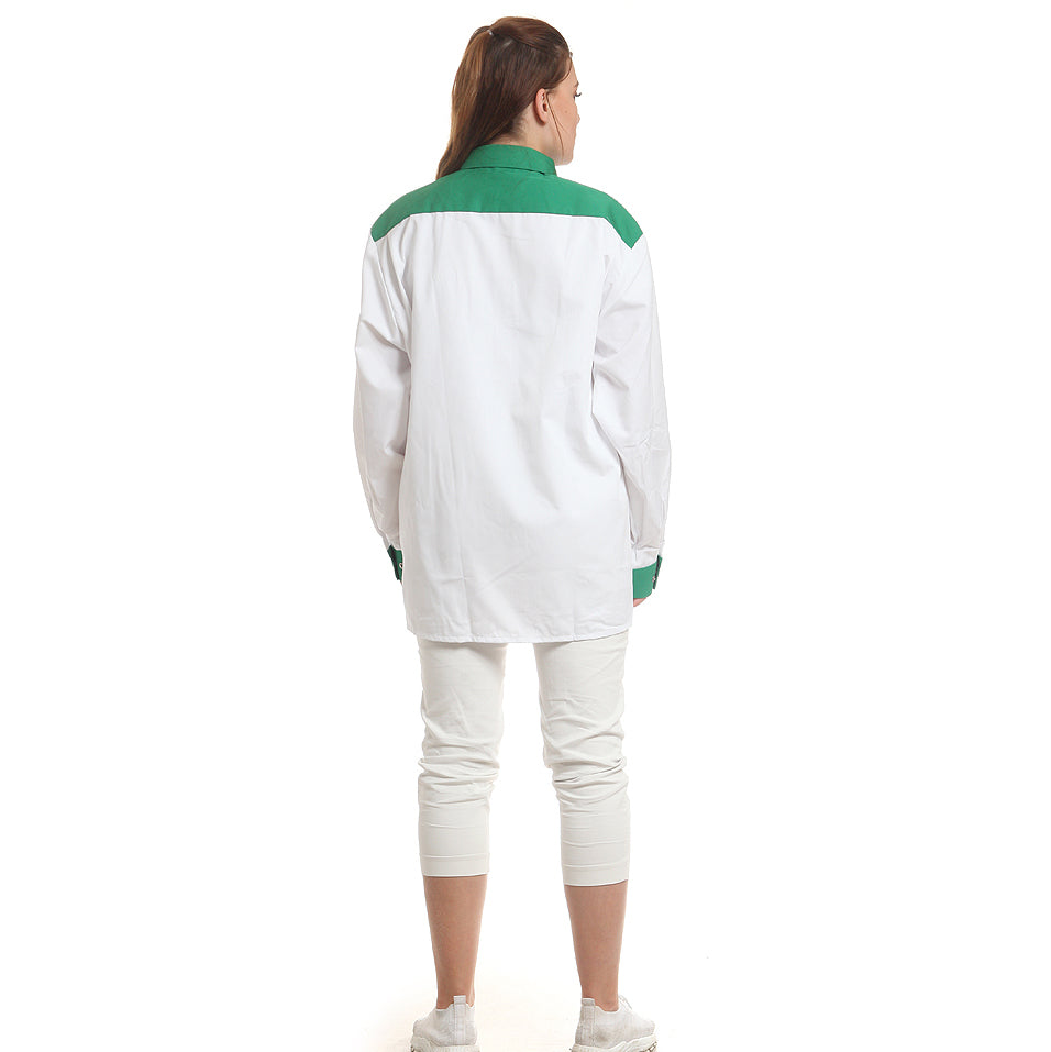 Дамска риза 91504 KELLY GREEN/GREY STRIPES, дълъг ръкав, от WEITBLICK | РАБОТНИ ОБЛЕКЛА от Mtex Professional