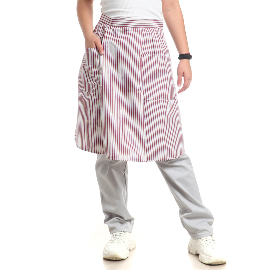 Дамска престилка, 89355 BURGUNDY-GREY STRIPES, от WEITBLICK, за кръст | РАБОТНИ ОБЛЕКЛА от Mtex Professional