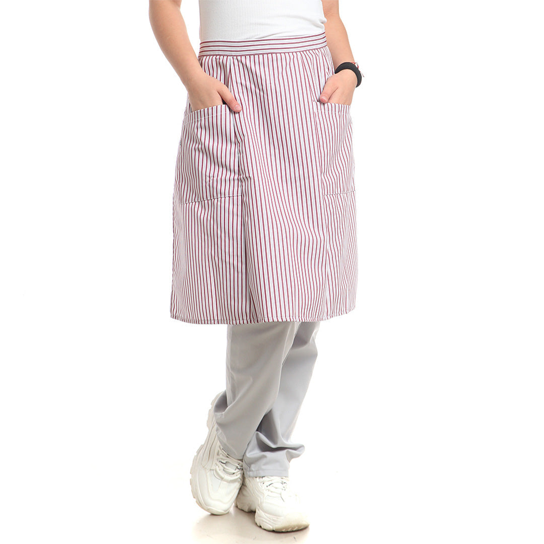 Дамска престилка, 89355 BURGUNDY-GREY STRIPES, от WEITBLICK, за кръст | РАБОТНИ ОБЛЕКЛА от Mtex Professional