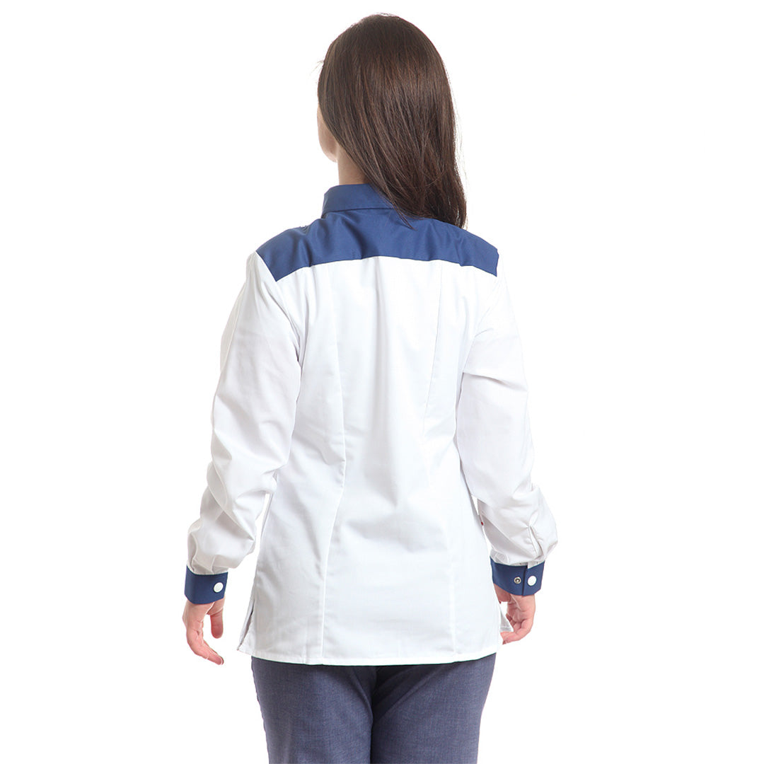 Дамска риза 48501 NAVY/GREY STRIPES, дълъг ръкав, от WEITBLICK | РАБОТНИ ОБЛЕКЛА от Mtex Professional