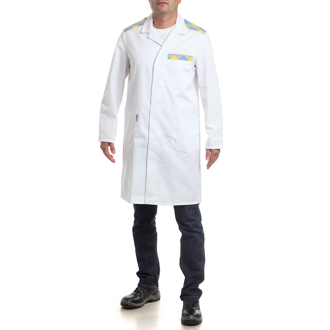 Мъжка манта, 11967 SKY BLUE-YELLOW CHECK, от WEITBLICK | РАБОТНИ ОБЛЕКЛА от Mtex Professional