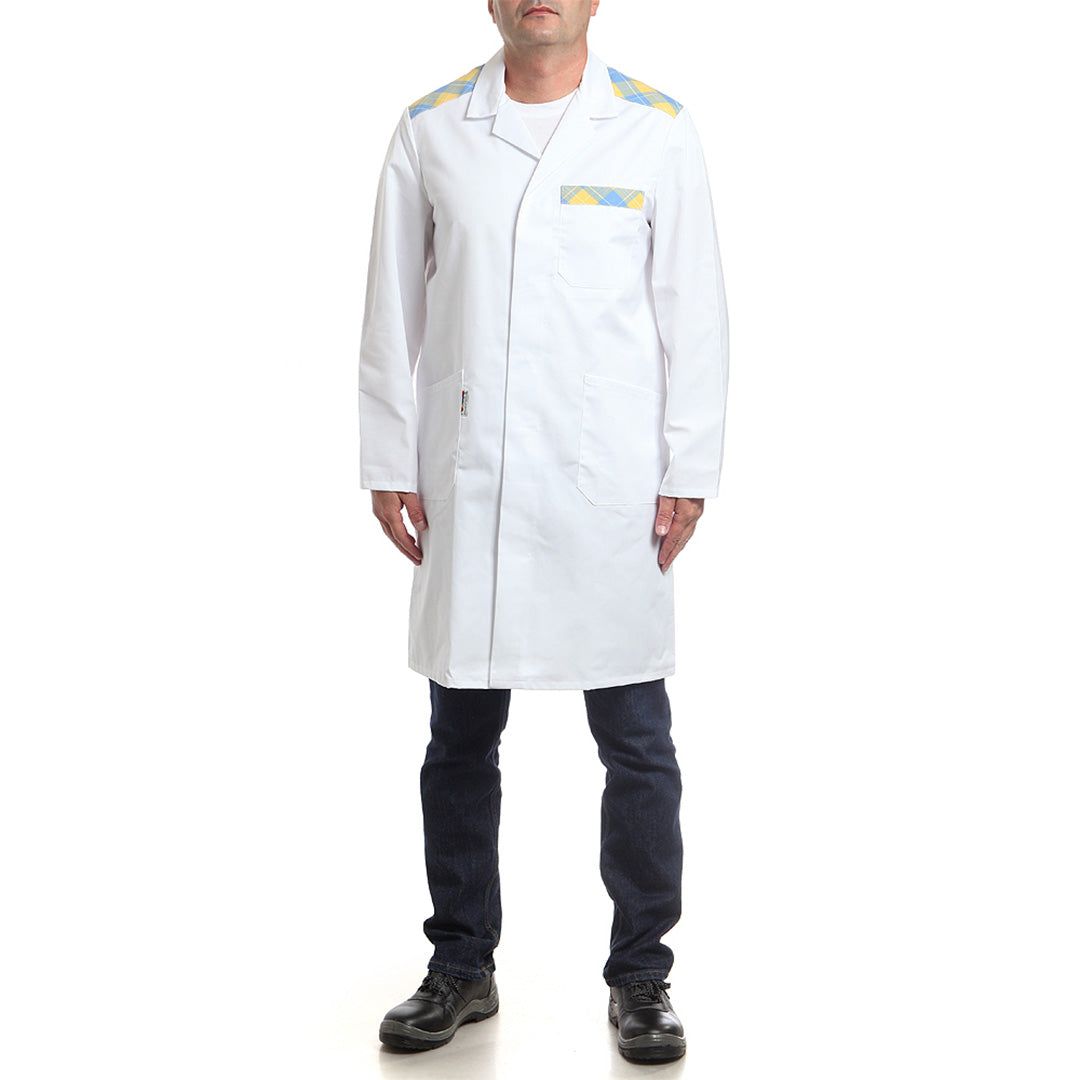 Мъжка манта, 11967 SKY BLUE-YELLOW CHECK, от WEITBLICK | РАБОТНИ ОБЛЕКЛА от Mtex Professional