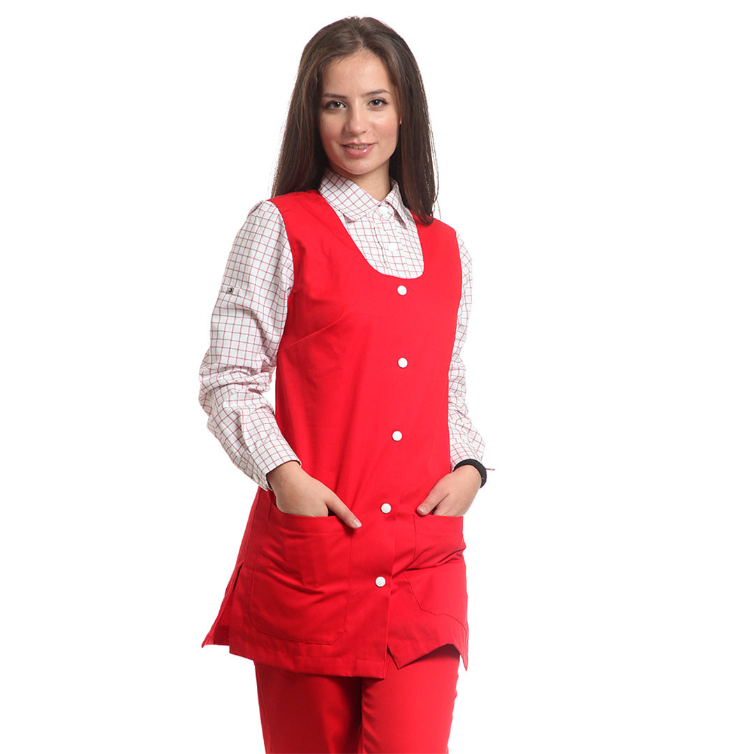 Туника, 14071 RED SMALL CHECK, от WEITBLICK, дълъг ръкав | РАБОТНИ ОБЛЕКЛА от Mtex Professional