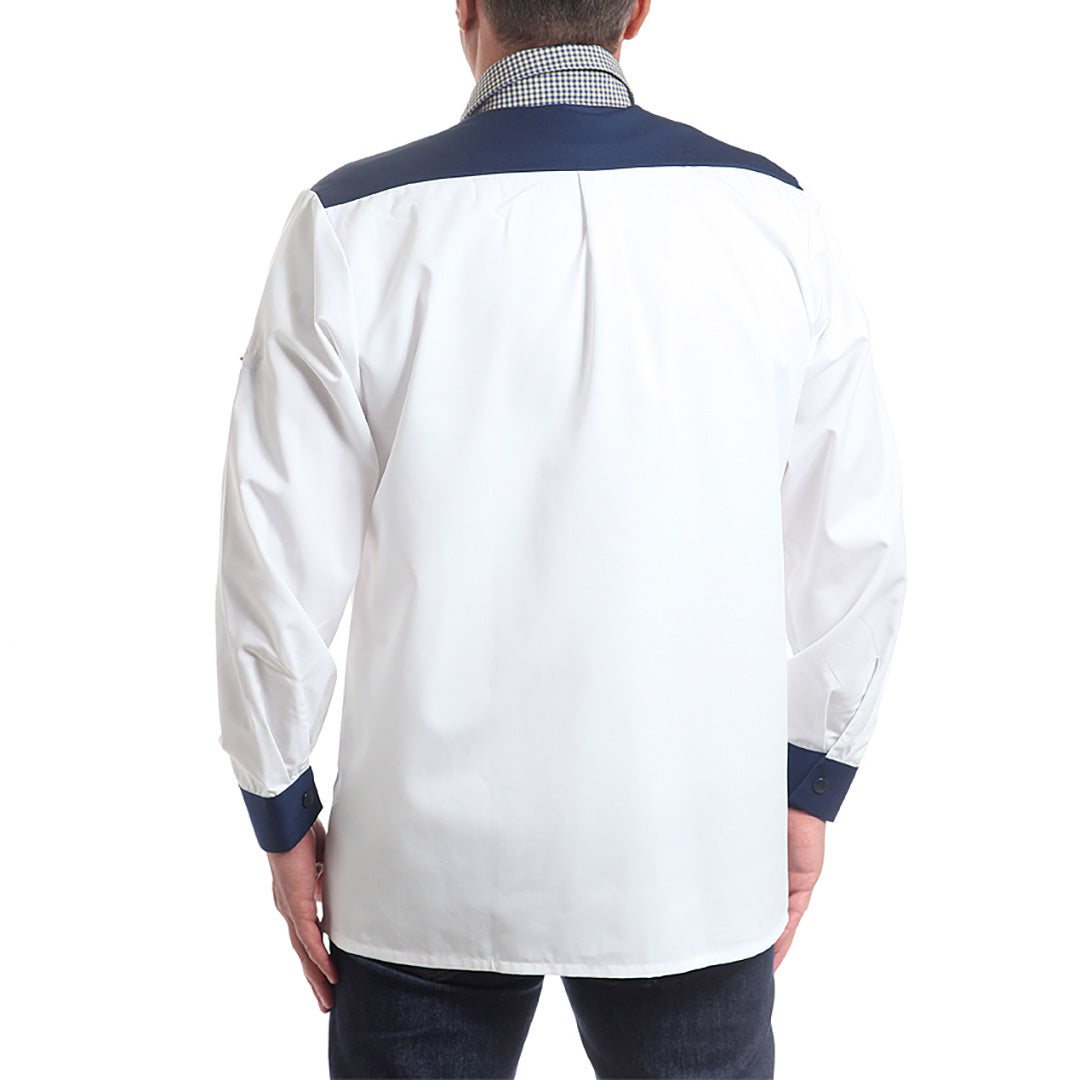 Риза 91034 NAVY/YELLOW SMALL CHECK, дълъг ръкав, от WEITBLICK | РАБОТНИ ОБЛЕКЛА от Mtex Professional