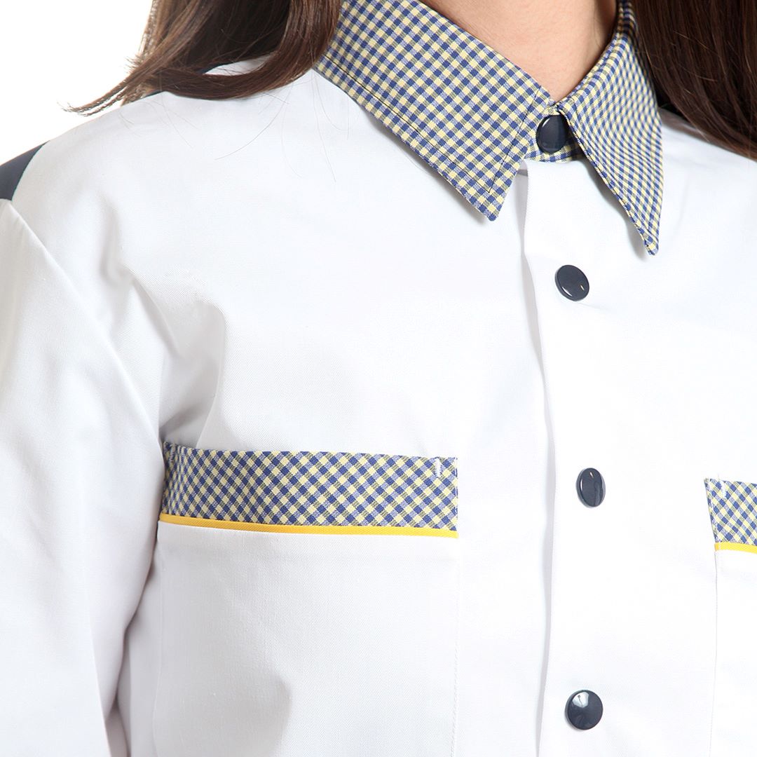 Риза 91034 NAVY/YELLOW SMALL CHECK, дълъг ръкав, от WEITBLICK | РАБОТНИ ОБЛЕКЛА от Mtex Professional