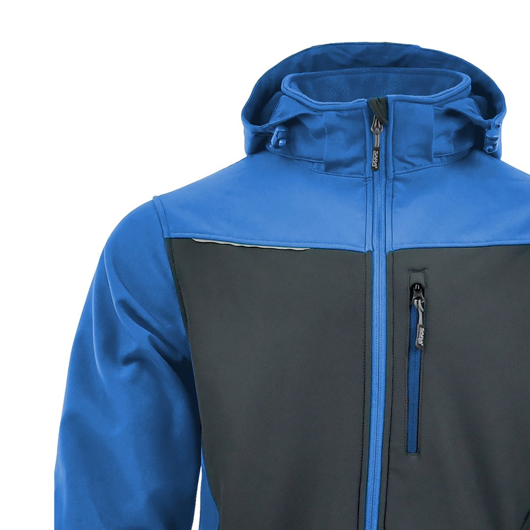 Софтшел с качулка COMFORT PLUS CHARCOAL/AZZURO | РАБОТНИ ОБЛЕКЛА от Mtex Professional