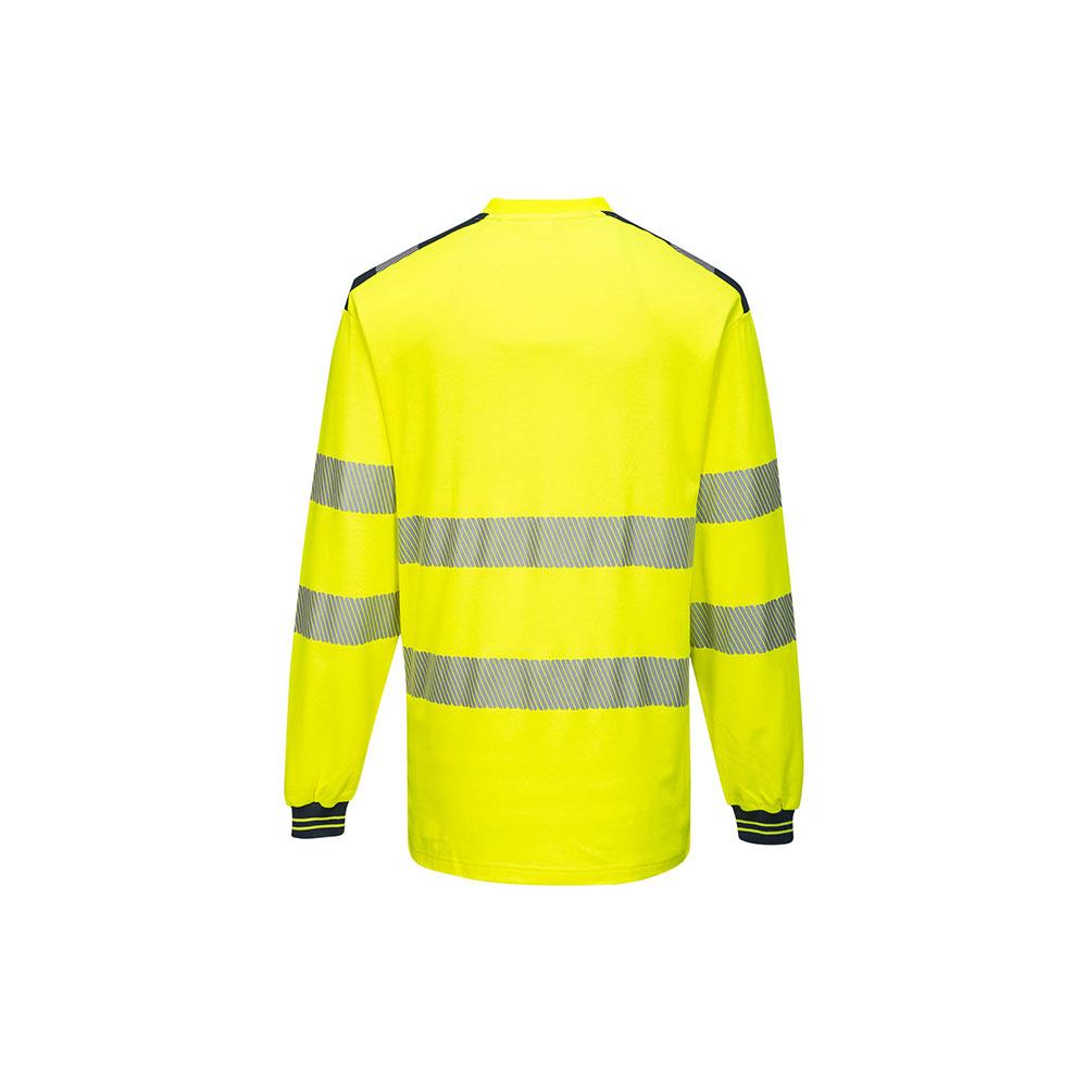 Тениска, T185 YNR PW3 HI VIS, от PORTWEST, с дълъг ръкав | РАБОТНО ОБЛЕКЛО