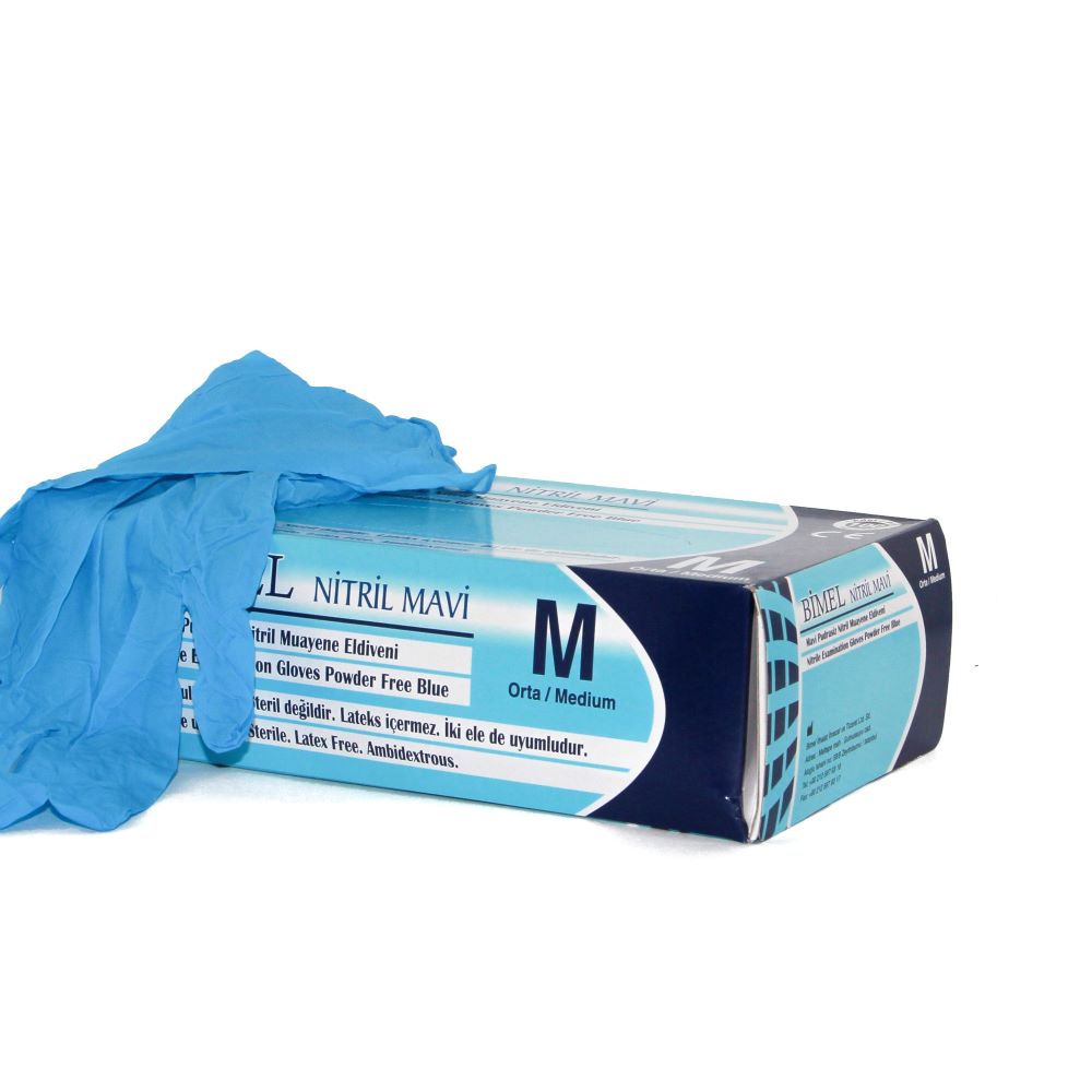 Кутия нитрилни ръкавици, BLU, от MTEX Professional, за еднократна употреба | Работни ръкавици