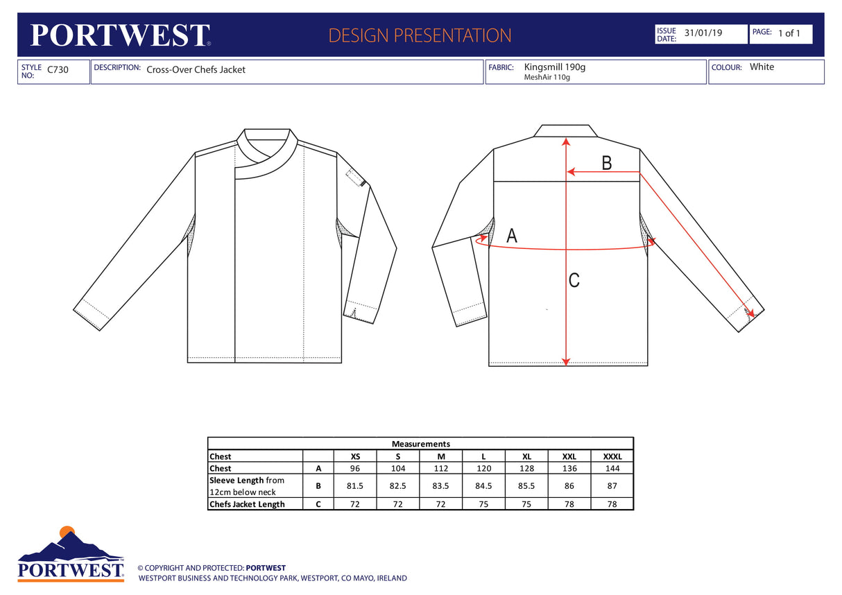 Унисекс яке, C730 WHR CROSS-OVER, от PORTWEST | Работно облекло