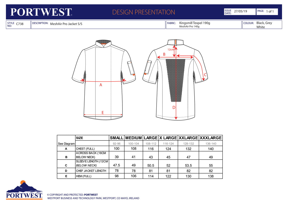 Яке, C738 WHR MESH AIR PRO, от PORTWEST, с къс ръкав | РАБОТНО ОБЛЕКЛО