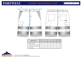 Къси панталони, E043 YGY HI-VIS, от PORTWEST | Работни облекла