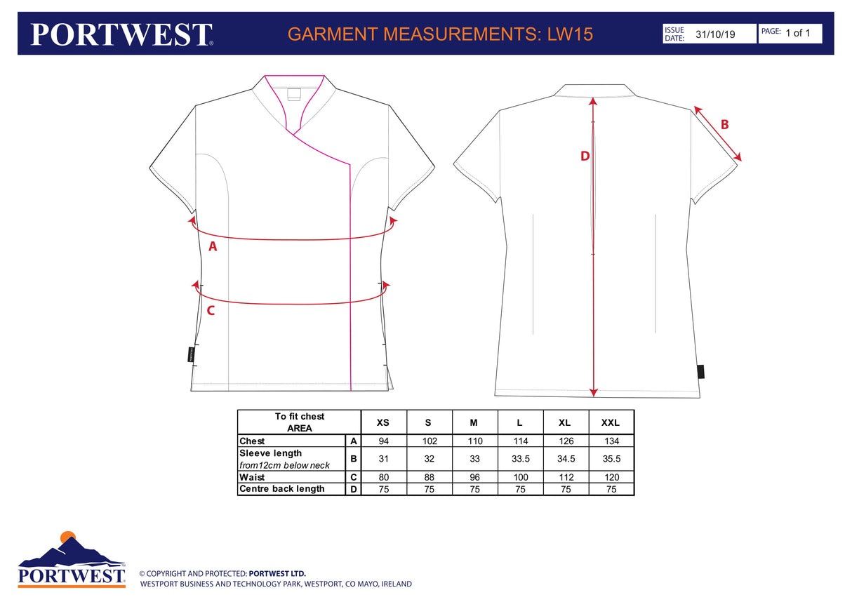 Дамска медицинска туника LW15 BKR WRAP от PORTWEST | Работно облекло