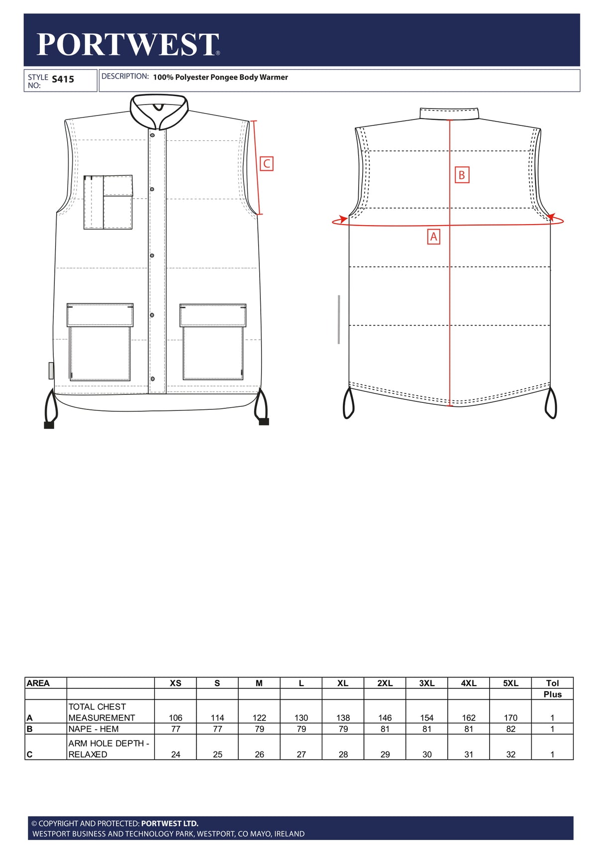Елек, S415 NAR, от PORTWEST | РАБОТНИ ОБЛЕКЛА