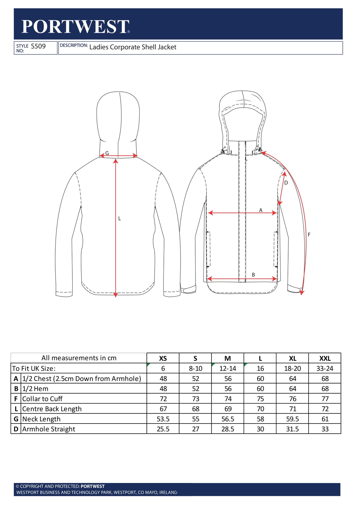 Дамско яке, S509 BKR SHELL, от PORTWEST | РАБОТНО ОБЛЕКЛО