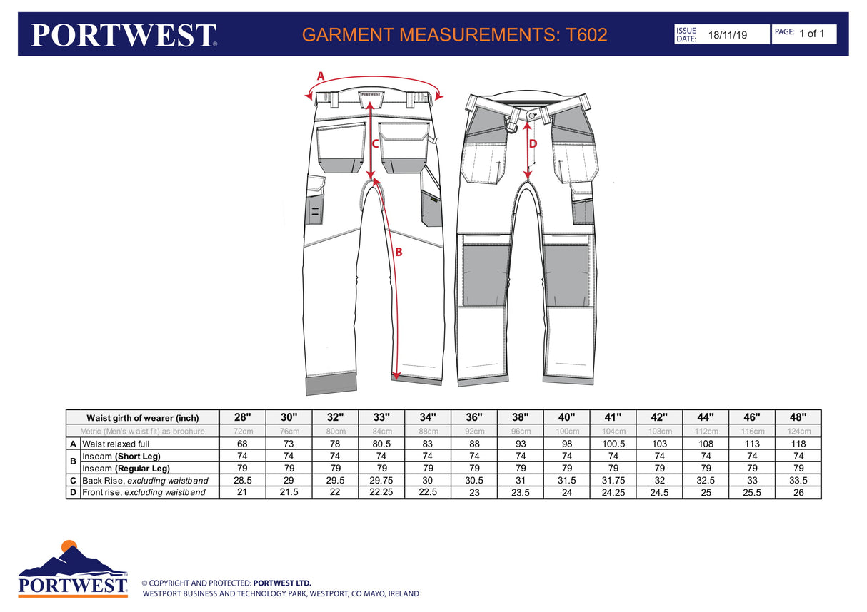 Панталон T602 NBR PW3 URBAN HOLSTER от PORTWEST | Работно облекло