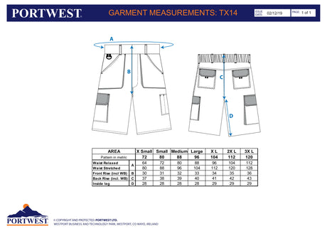 Къси панталони TX14 NAR TEXO от PORTWEST | Работно облекло