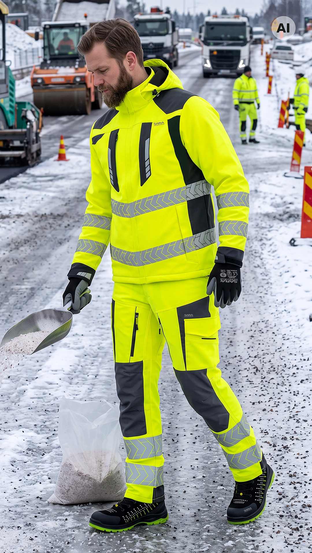 Дълго зимно яке HI-VIS DROGOWIEC COMFORT WINTER YELLOW