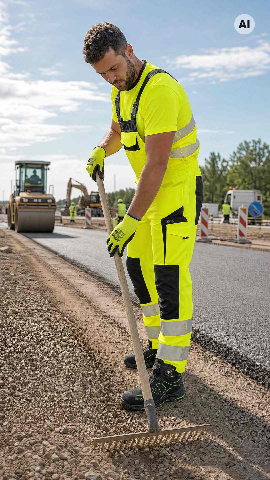 Полугащеризон HI-VIS DROGOWIEC COMFORT YELLOW