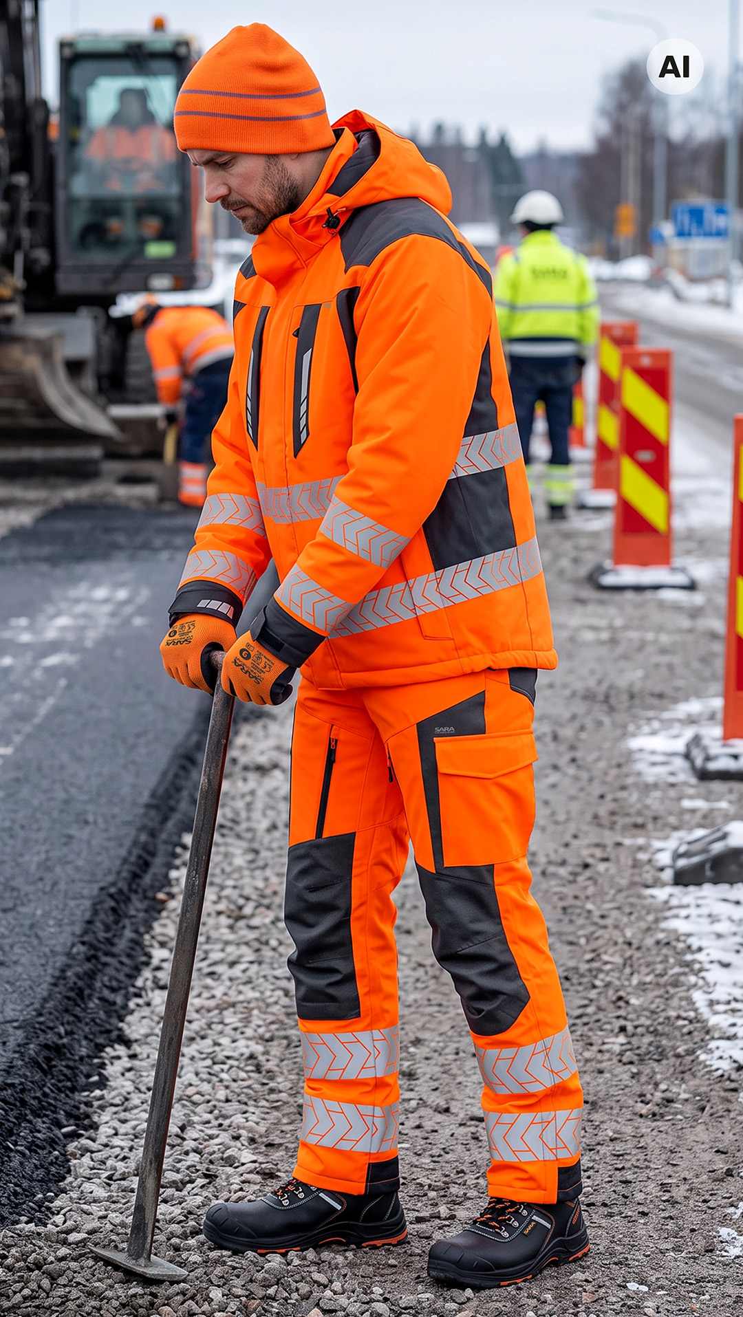 Дълго зимно яке HI-VIS DROGOWIEC COMFORT WINTER ORANGE