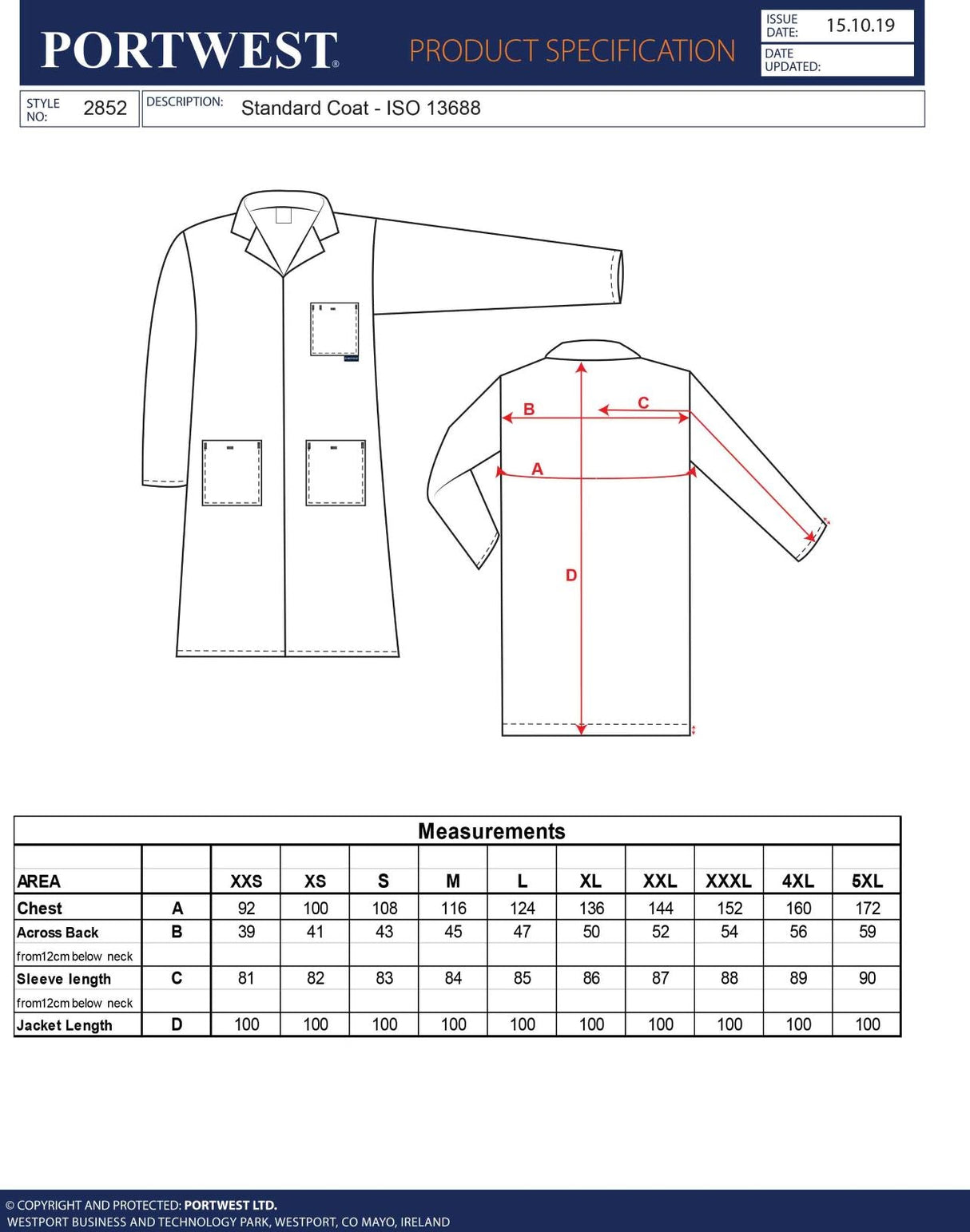 Престилка, 2852 BKR, от PORTWEST | РАБОТНИ ОБЛЕКЛА от Mtex Professiona