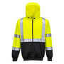 Суитчър B315 YELLOW HI-VIS, с качулка и цип