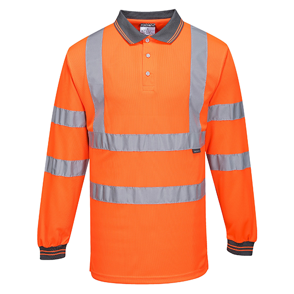 Блуза поло пике, S277 ORR HI-VIS, от PORTWEST, с дълъг ръкав | Работни облекла