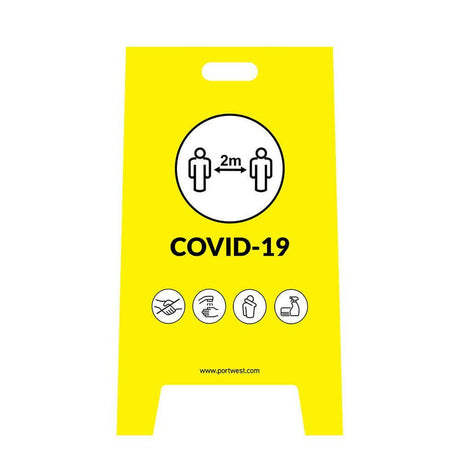Предупредителен знак за Covid-19, CV92, YER, от PORTWEST | ЛПС