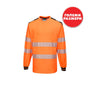 Тениска T185 ORANGE/BLACK PW3 HI VIS, с дълъг ръкав