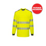 Тениска T185 YELLOW/BLACK PW3 HI VIS, с дълъг ръкав