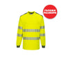 Тениска T185 YELLOW?NAVY PW3 HI VIS, с дълъг ръкав