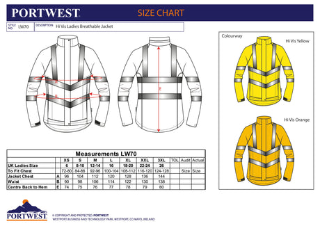 Дамско яке, LW70 YER HI-VIS, от PORTWEST | Работни облекла