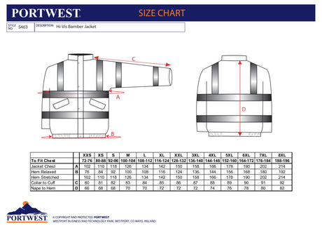 Яке, S463 YER HI-VIS, от PORTWEST, бомбер | Работни облекла