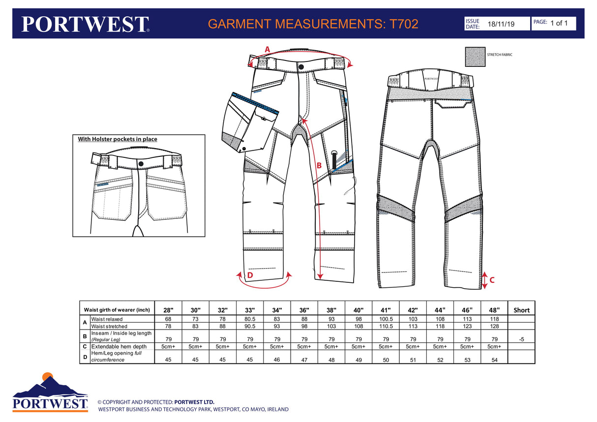 Панталон T702 MGR WX3 HOLSTER от PORTWEST | Работно облекло